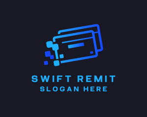 Remittance - Credit Card Pixel logo design