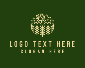 Mountain - Sunny Pine Forest logo design