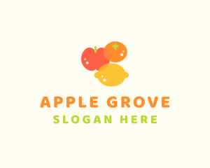 Orchard - Orange Apple Lemon Fruit logo design