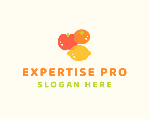 Orange Apple Lemon Fruit logo design