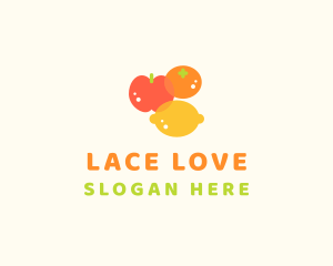 Orange Apple Lemon Fruit logo design