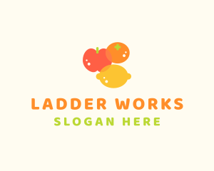 Orange Apple Lemon Fruit logo design