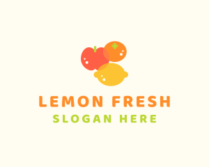 Lemon - Orange Apple Lemon Fruit logo design