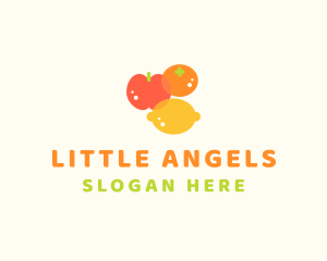 Orange Apple Lemon Fruit logo design