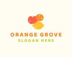 Orange Apple Lemon Fruit logo design