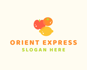 Orange Apple Lemon Fruit logo design