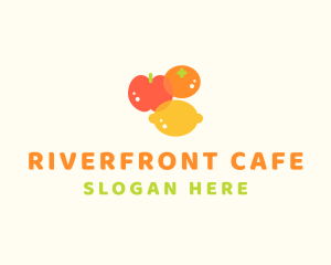 Orange Apple Lemon Fruit logo design