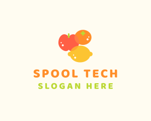 Orange Apple Lemon Fruit logo design