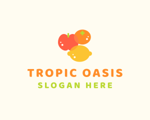 Orange Apple Lemon Fruit logo design