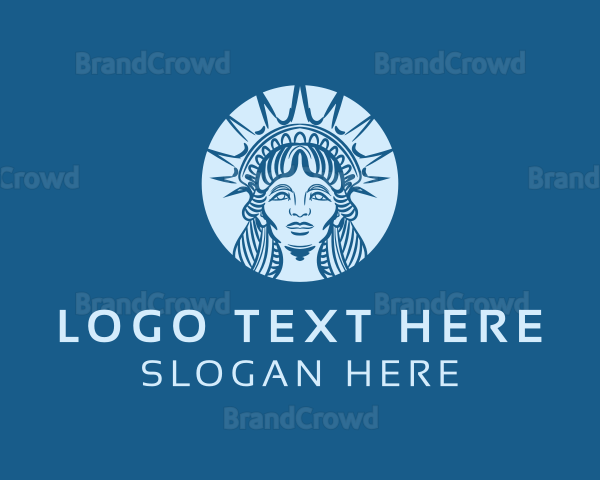 Lady Liberty Head Crown Logo
