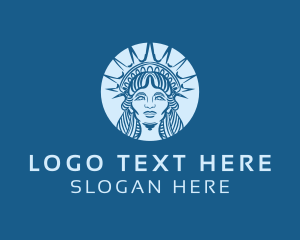Tourism - Lady Liberty Head Crown logo design