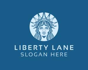 Freedom - Lady Liberty Head Crown logo design