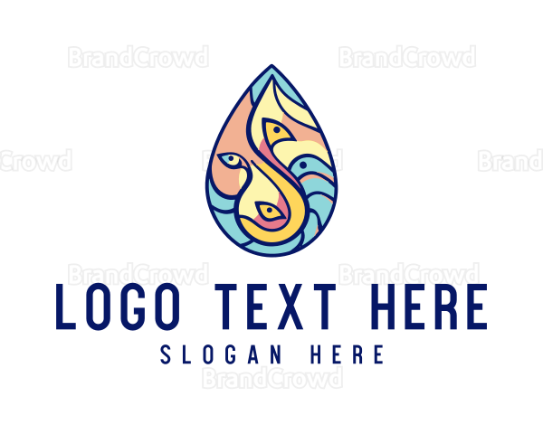 Ocean Fish Sea Water Logo