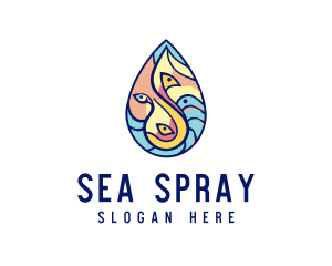 Ocean Fish Sea Water logo design