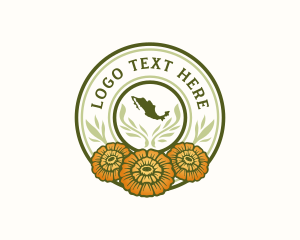 Map - Mexican Marigold Flower logo design