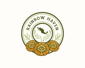 Mexican Marigold Flower Logo