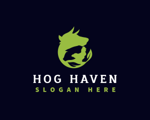 Hog - Livestock Farm Agriculture logo design