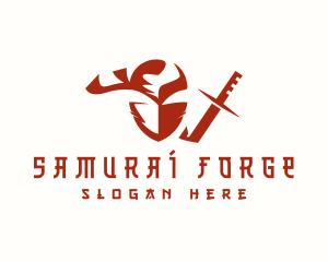 Samurai Warrior Ninja logo design