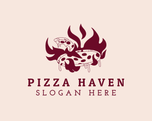 Pizzeria - Hot Pizza Snack logo design