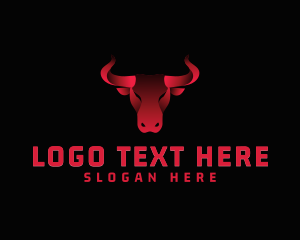 Bull  Horns - Bull Head Animal logo design