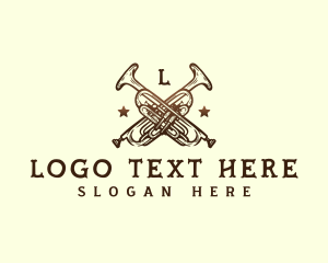Musical Instrument - Trumpet Musical Instrument logo design