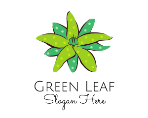 Green Flower Spots logo design