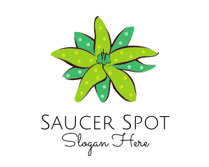 Green Flower Spots logo design