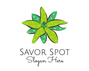 Green Flower Spots logo design