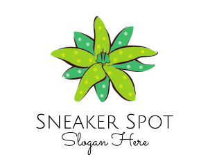 Green Flower Spots logo design