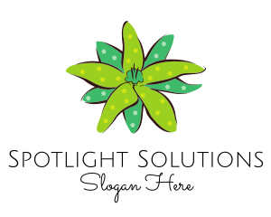 Green Flower Spots logo design