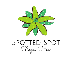 Green Flower Spots logo design