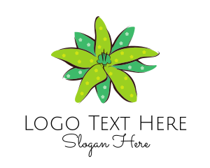 Spa - Green Flower Spots logo design