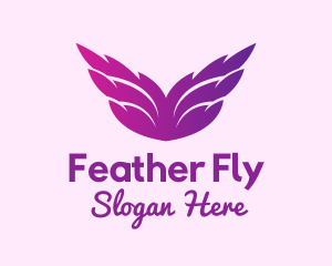 Gradient Feather Wings logo design