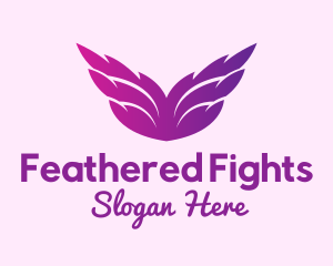 Gradient Feather Wings logo design