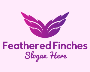 Gradient Feather Wings logo design