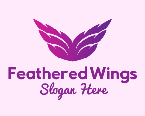 Gradient Feather Wings logo design