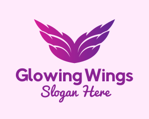 Gradient Feather Wings logo design