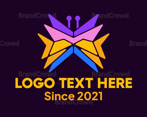 Geometric Colorful Butterfly Logo