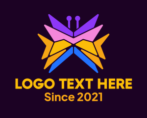 Multicolor - Geometric Colorful Butterfly logo design
