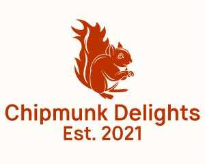 Chipmunk - Red Squirrel Tail logo design