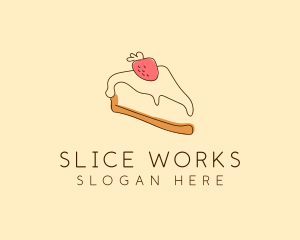 Slice - Strawberry Cheesecake Slice logo design
