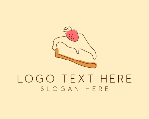 Baker - Strawberry Cheesecake Slice logo design