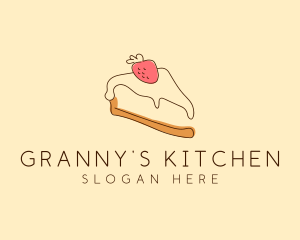 Strawberry Cheesecake Slice logo design