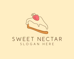 Strawberry Cheesecake Slice logo design