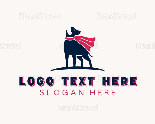 Pet Dog Superhero Logo