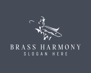 Trombone Musician Instrument logo design