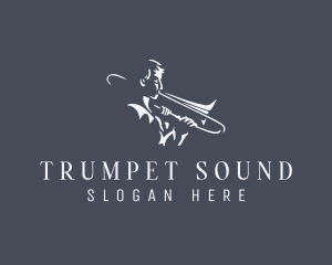 Trumpet - Trombone Musician Instrument logo design