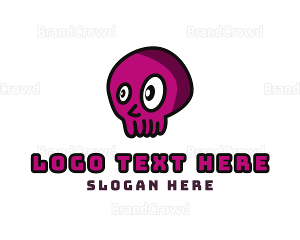 Halloween Cartoon Skull Logo