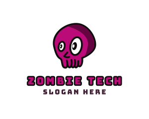 Zombie - Halloween Cartoon Skull logo design
