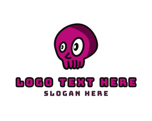Skeletal - Halloween Cartoon Skull logo design